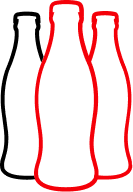 Tři soutěžní lahve Coca-Cola